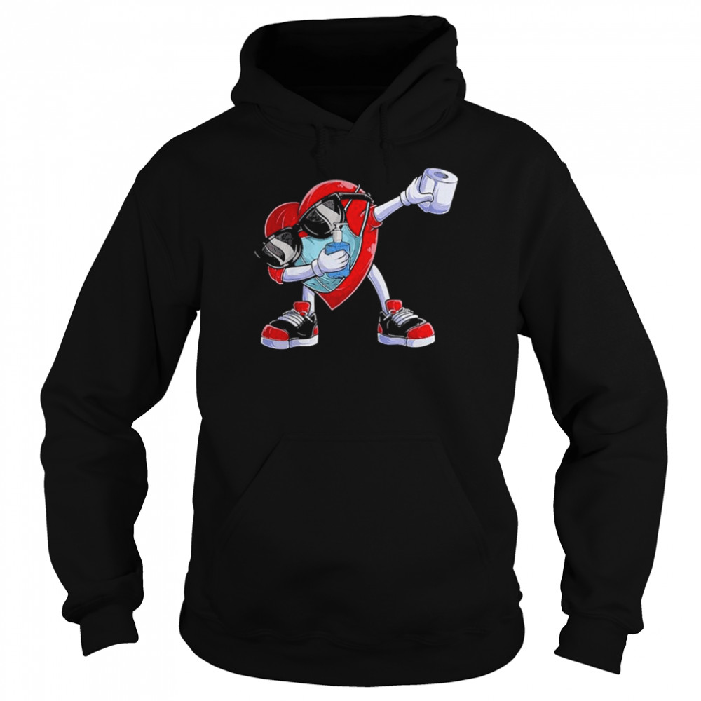 Heart Wearing Mask  Unisex Hoodie