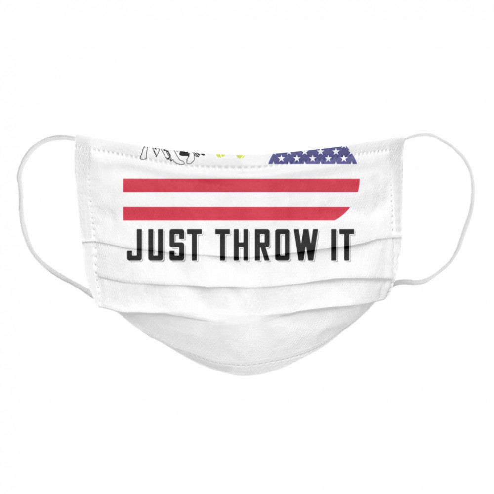 Just Throw It Border Collie American Flag USA July 4  Cloth Face Mask