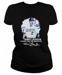 Los Angeles Dodgers Tommy Lasorda Thanks For The Memories Signatures  Classic Women's T-shirt