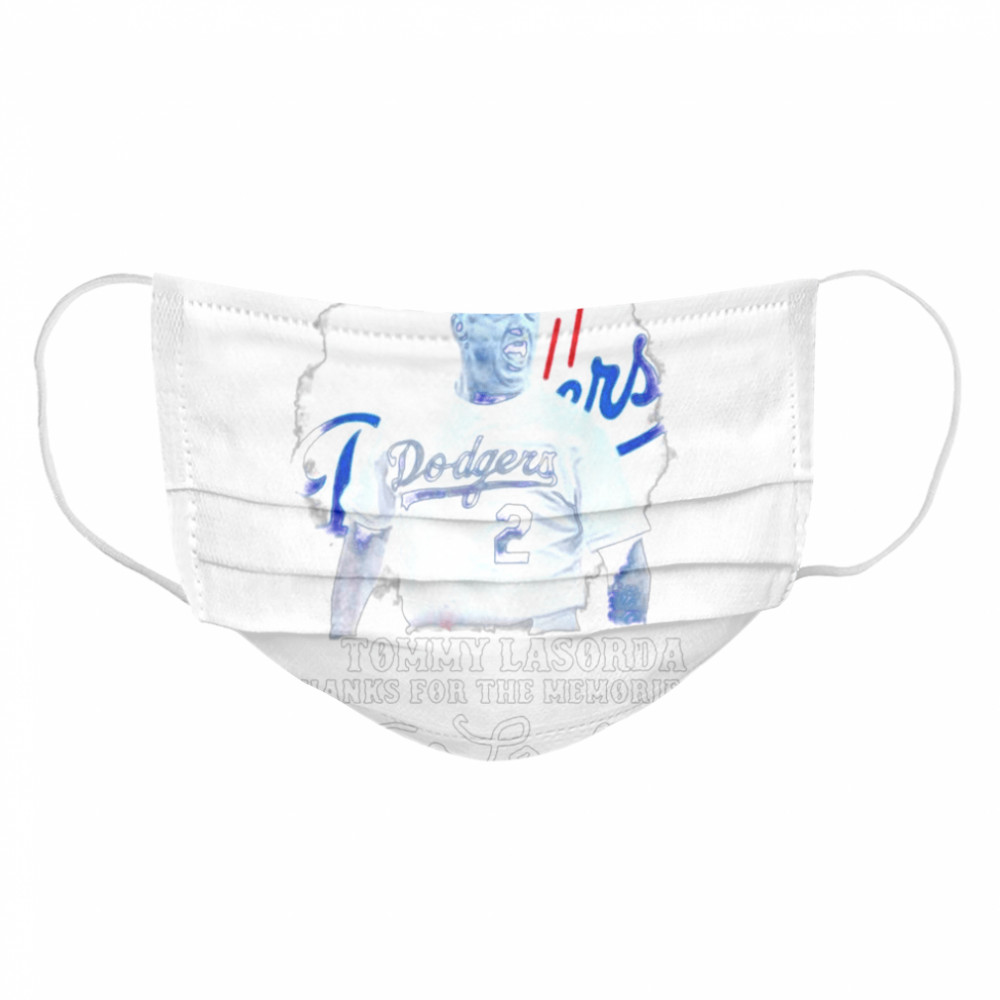 Los Angeles Dodgers Tommy Lasorda Thanks For The Memories Signatures Cloth Face Mask