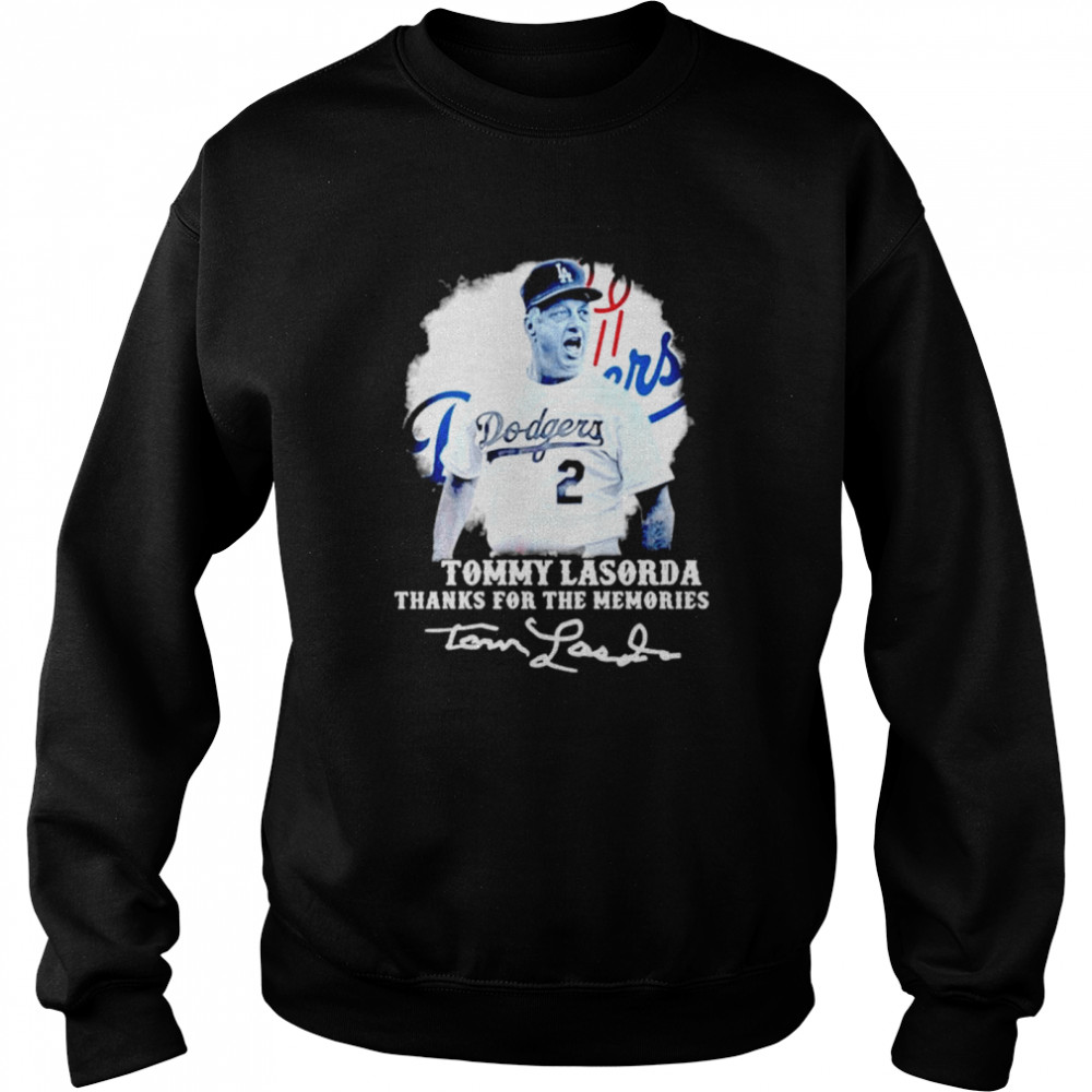 Los Angeles Dodgers Tommy Lasorda Thanks For The Memories Signatures Unisex Sweatshirt