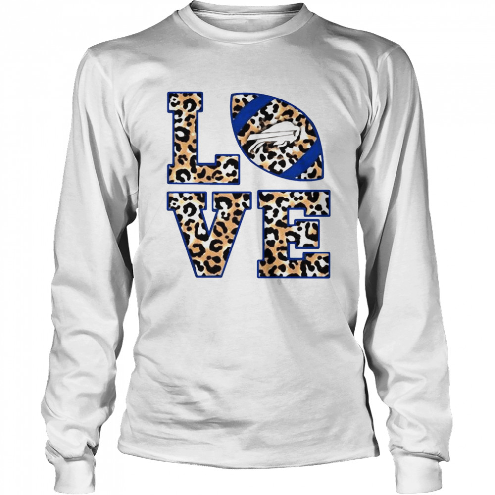 Love Buffalo Bills Football Leopard  Long Sleeved T-shirt