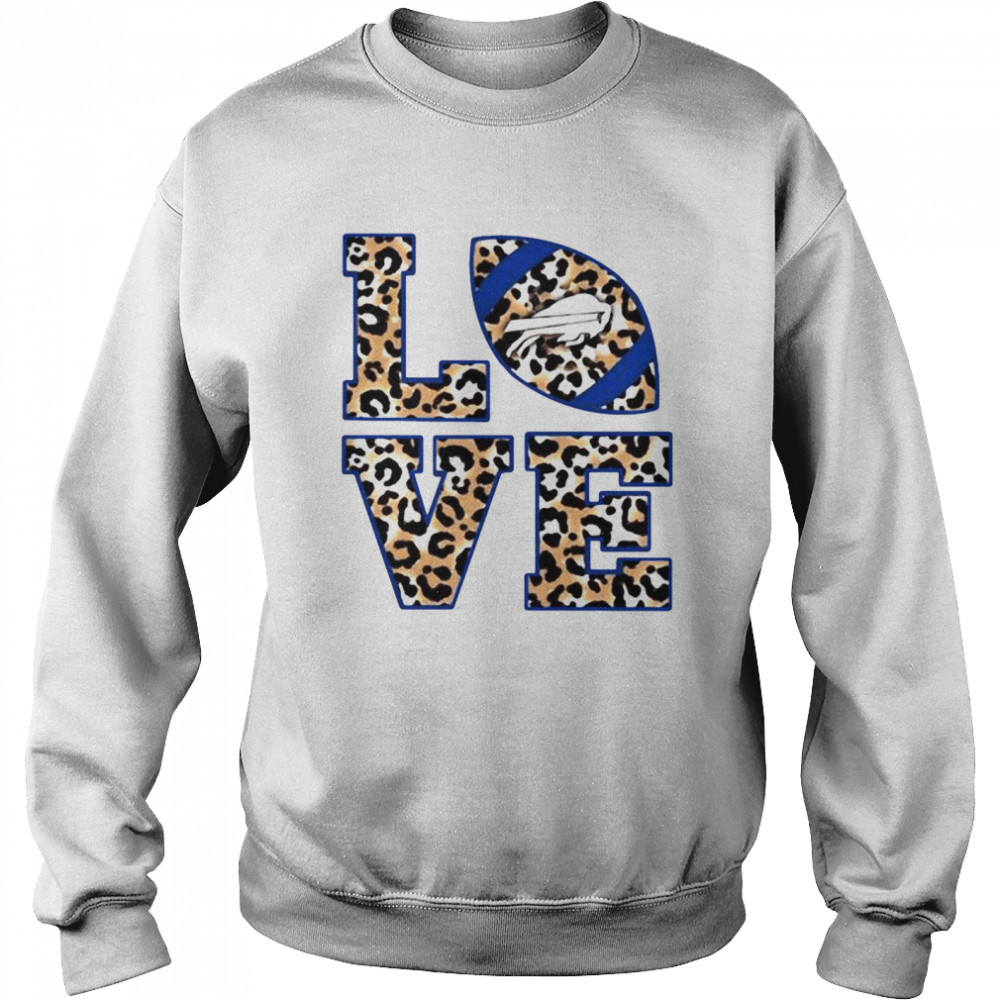 Love Buffalo Bills Football Leopard  Unisex Sweatshirt