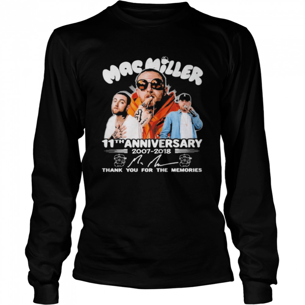 Mac miller 11th anniversary 1007 1018 thank you for the memories  Long Sleeved T-shirt