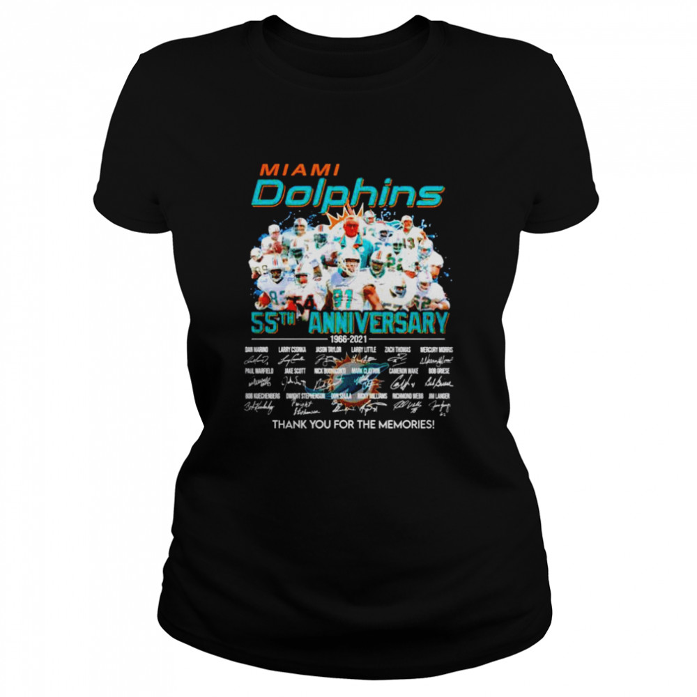 Miami Dolphins 55th anniversary 1966 2021 thank you for the memories signatures Classic Women's T-shirt