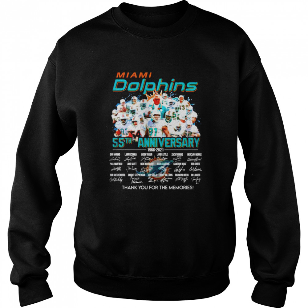 Miami Dolphins 55th anniversary 1966 2021 thank you for the memories signatures Unisex Sweatshirt