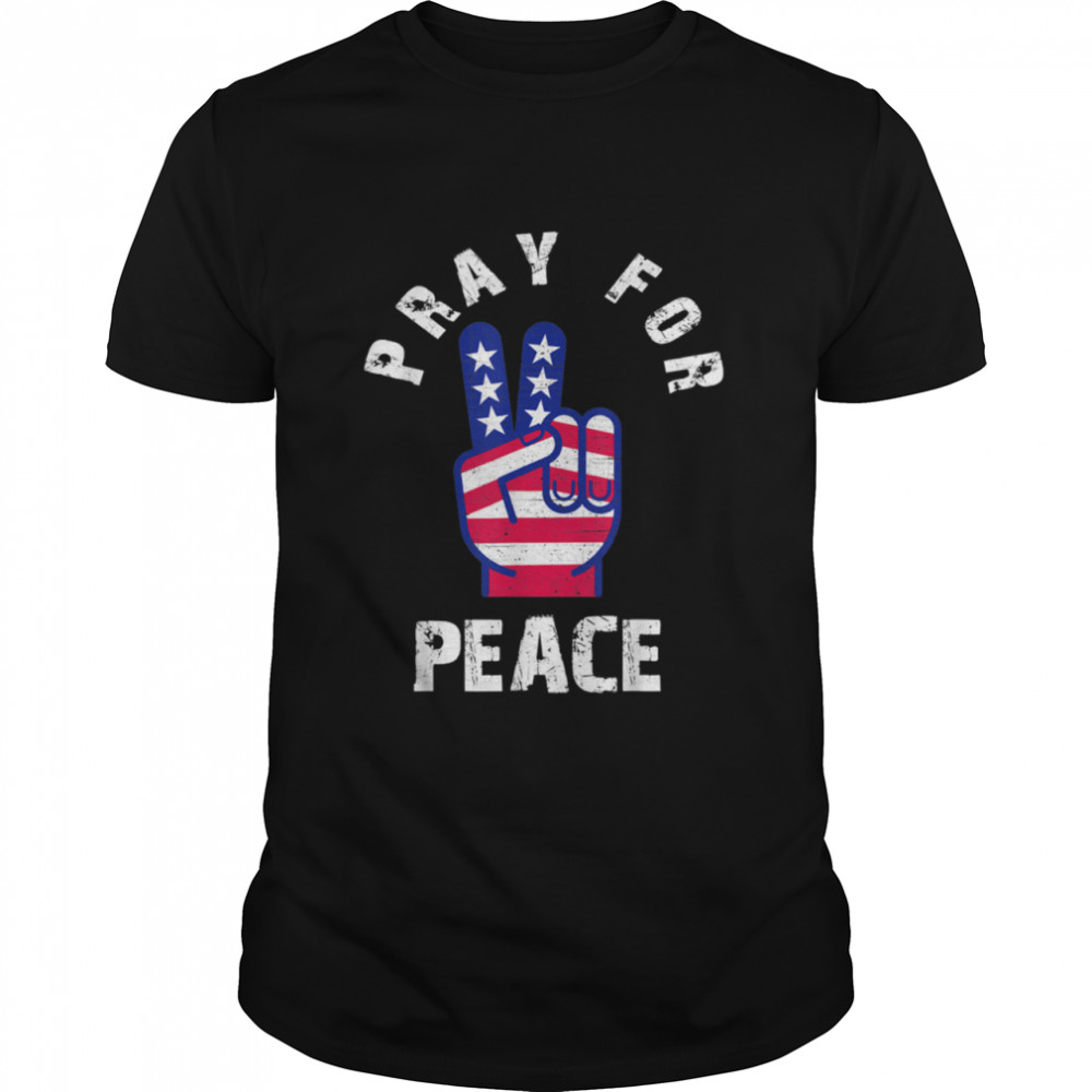 Patriotic Peace symbol Pray for Peace Bible Verse Vintage shirt