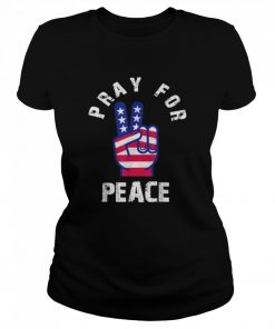 Patriotic Peace symbol Pray for Peace Bible Verse Vintage  Classic Women's T-shirt