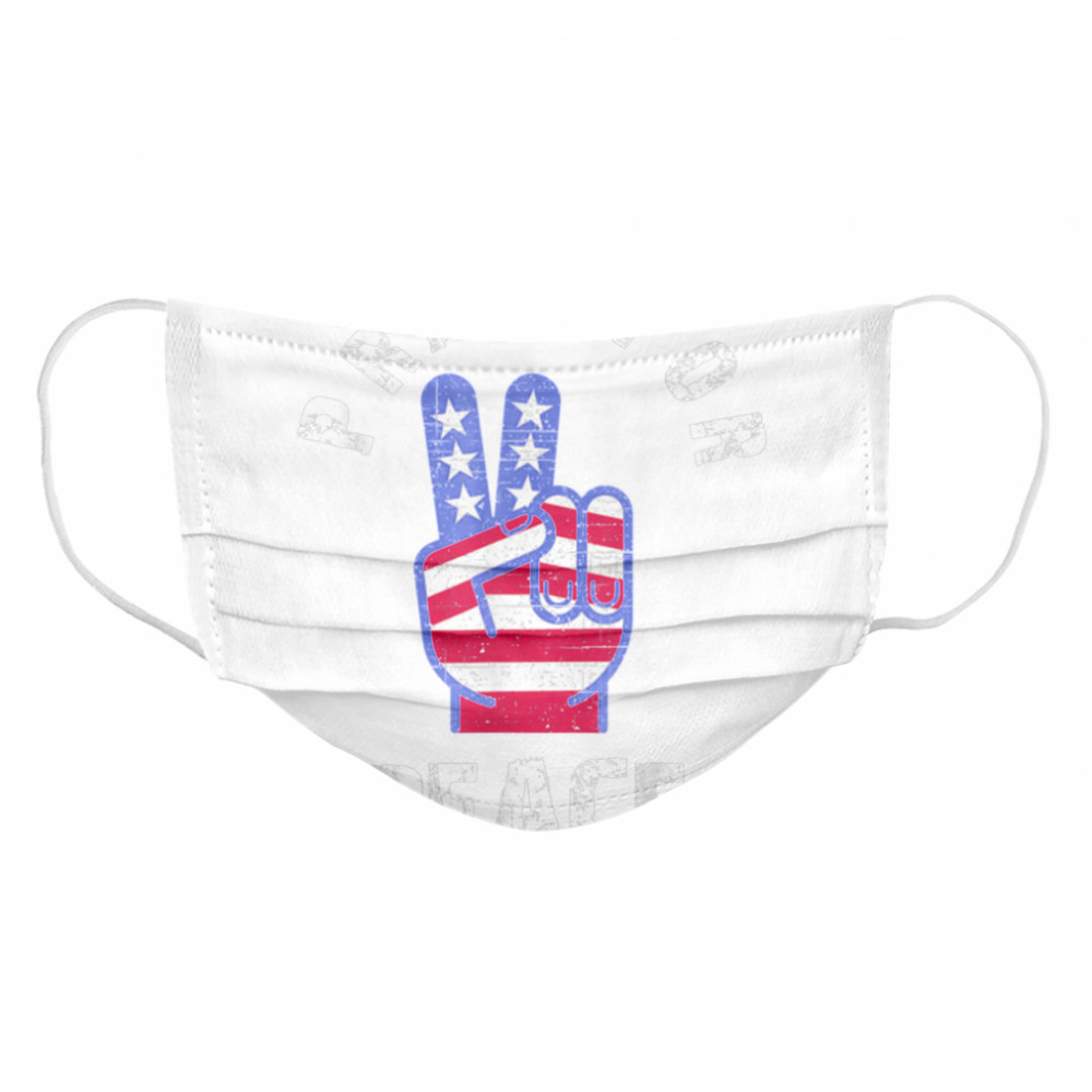 Patriotic Peace symbol Pray for Peace Bible Verse Vintage  Cloth Face Mask