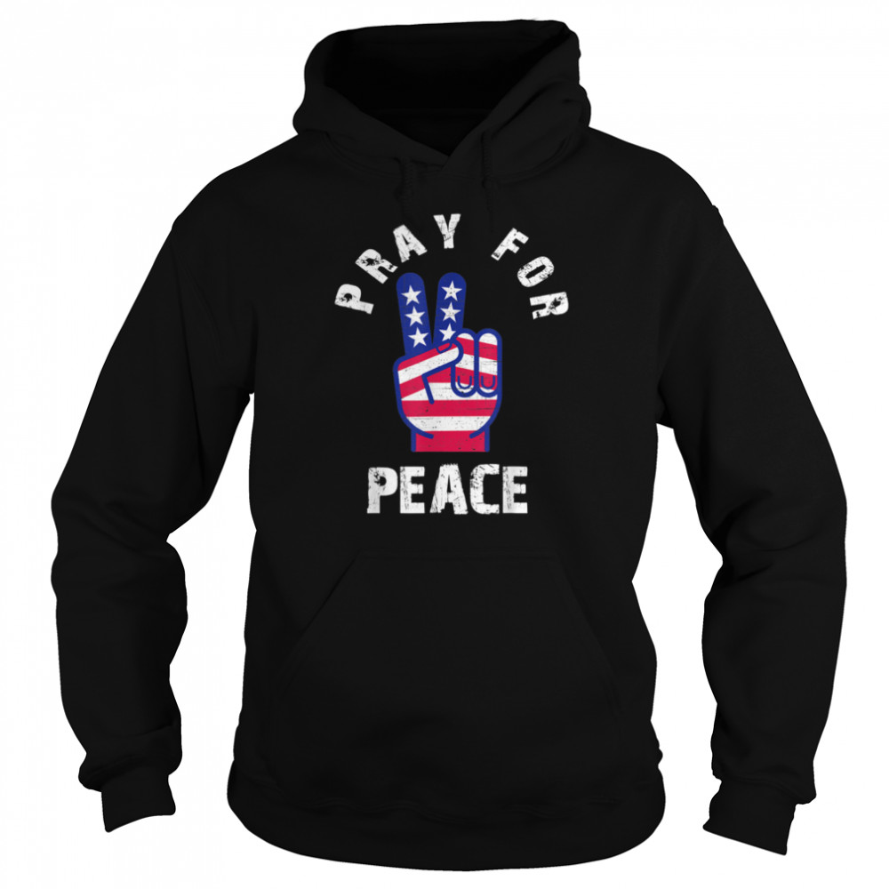 Patriotic Peace symbol Pray for Peace Bible Verse Vintage  Unisex Hoodie