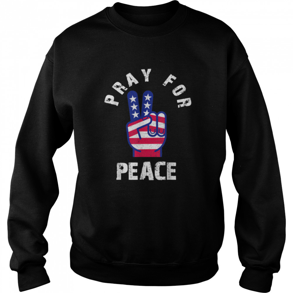 Patriotic Peace symbol Pray for Peace Bible Verse Vintage  Unisex Sweatshirt