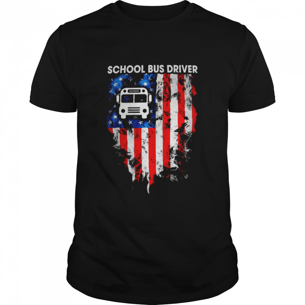 School Bus Driver American Flag shirt