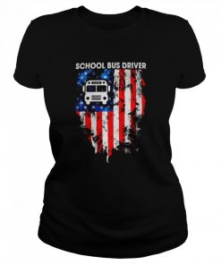 School Bus Driver American Flag  Classic Women's T-shirt