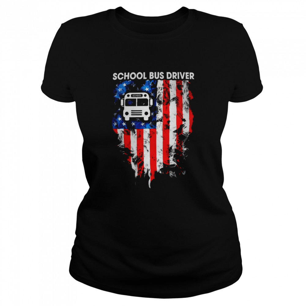 School Bus Driver American Flag Classic Women's T-shirt