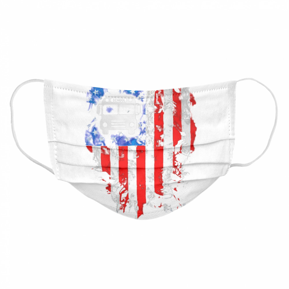 School Bus Driver American Flag Cloth Face Mask