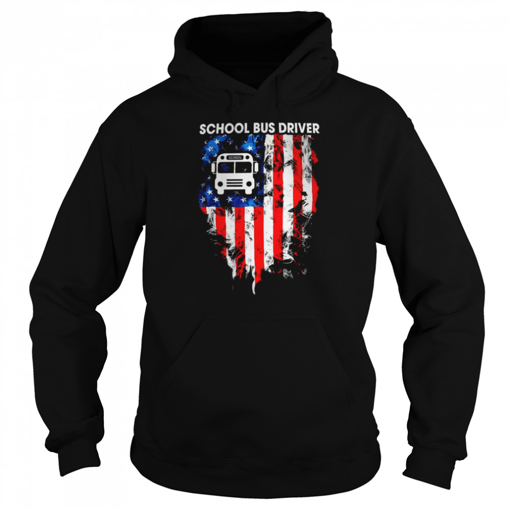 School Bus Driver American Flag Unisex Hoodie