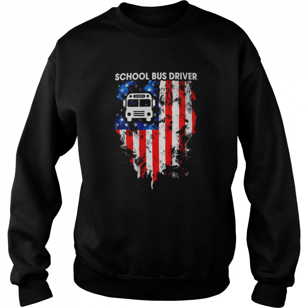 School Bus Driver American Flag Unisex Sweatshirt