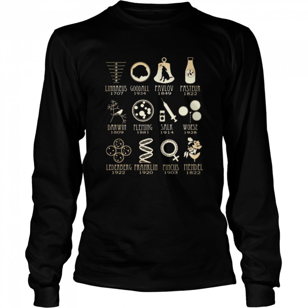 Science Linnaeus Goodall Pavlove Franklin Mendel Salk Thank  Long Sleeved T-shirt