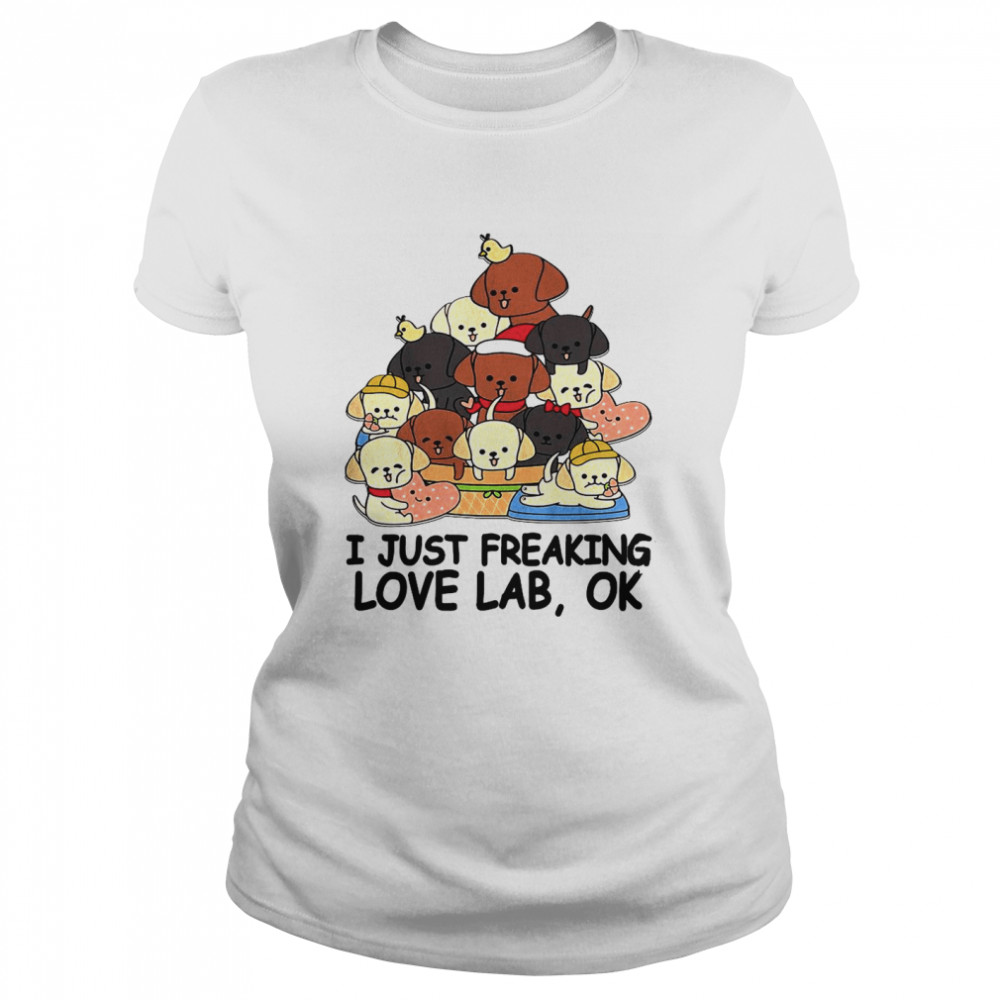 dogs i just freaking love lab ok  Classic Women's T-shirt