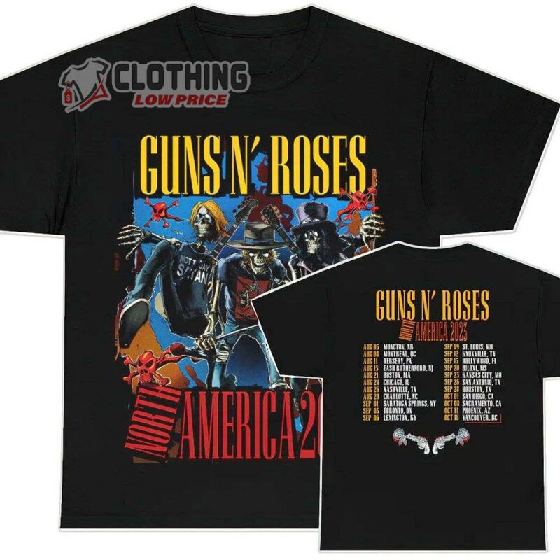 Guns N Roses Rock Band 2023 Merch, Guns N Roses North American Tour 2023 Shirt, Guns N' Roses Moddle Fast Europe North America 2023 Tour T-Shirt