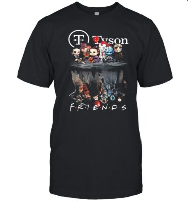 Friends Horror Movie Chibi Character Water Reflection Tyson Logo shirt