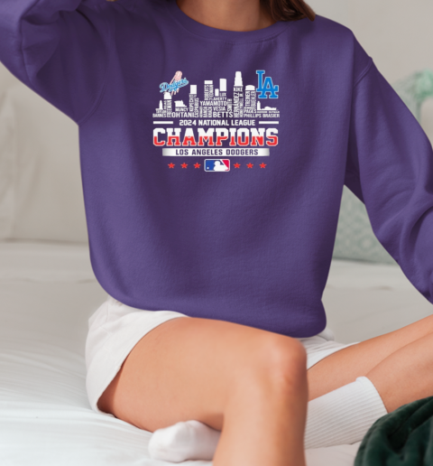 2024 National League Winner Los Angeles Dodgers Skyline Of LA City T-Shirt Unisex Sweatshirt