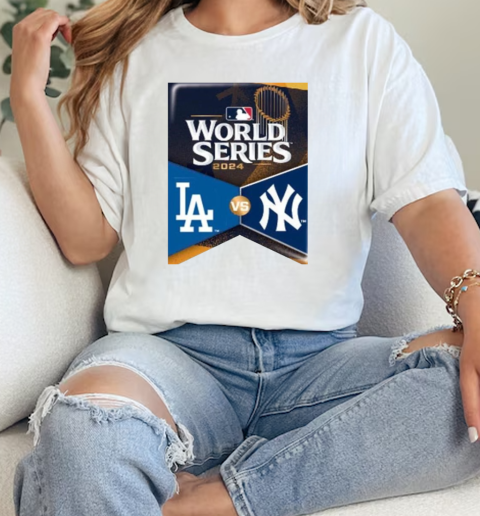 2024 World Series Match Up Banner Los Angeles Dodgers vs. New York Yankees T-Shirt Classic Women's T-shirt