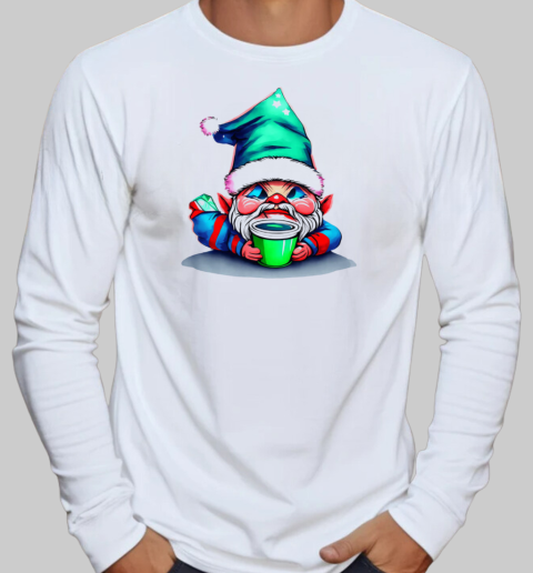 Adorable gnome surrounded by gifts T-Shirt Long Sleeved T-shirt 