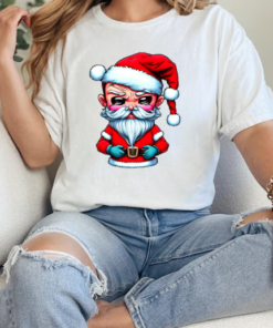 Angry Santa Claus Cartoon Character Holding a Cup T-Shirt Classic Women's T-shirt