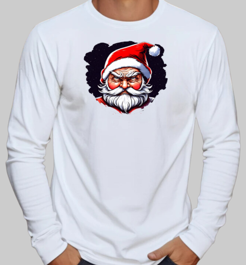 Angry Santa Claus T-Shirt Long Sleeved T-shirt 