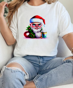 Angry Santa Claus with Coffee Cup T-Shirt Classic Women's T-shirt