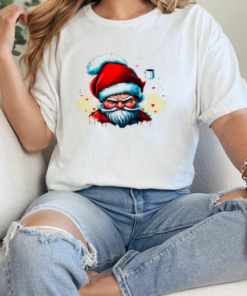 Angry Santa Claus with a Coffee Cup T-Shirt Classic Women's T-shirt