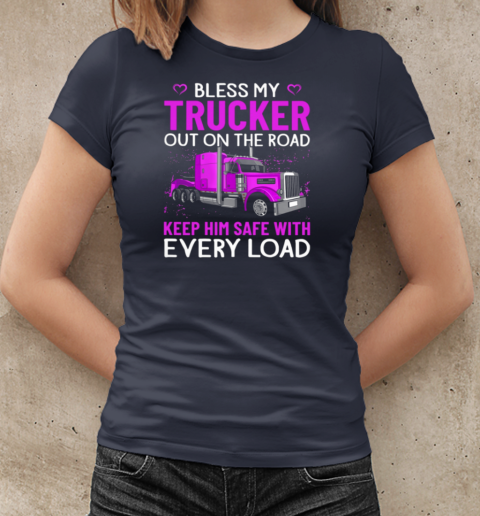 Bless My Trucker Out On The Road Big Rig Truck Trucker T-Shirt Classic Women's T-shirt