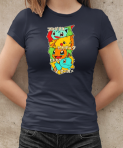 Bulbasaur Pikachu Charmander and Squirtle starters T-Shirt Classic Women's T-shirt