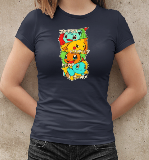 Bulbasaur Pikachu Charmander and Squirtle starters T-Shirt Classic Women's T-shirt