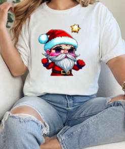 Cartoon Character Dressed as Santa Claus with Red Beard and Eyes T-Shirt Classic Women's T-shirt