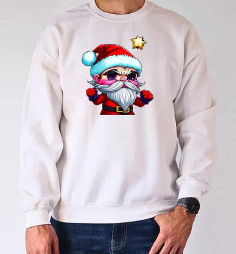 Cartoon Character Dressed as Santa Claus with Red Beard and Eyes T-Shirt Unisex Sweatshirt