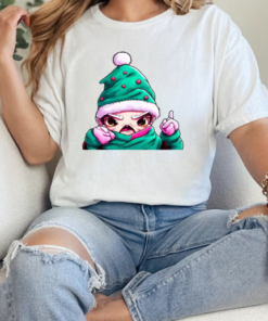 Cartoon Character Wearing Santa Claus Hat Pointing at Camera T-Shirt Classic Women's T-shirt