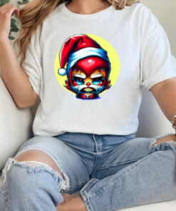 Cartoon Character Wearing Santa Claus Hat and Red Beard T-Shirt Classic Women's T-shirt