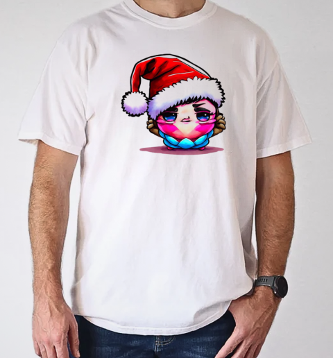 Cartoon Character Wearing Santa Hat for the Holiday Season T-Shirt