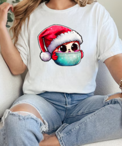 Cartoon Character in Santa Hat Sitting in a Bowl T-Shirt Classic Women's T-shirt