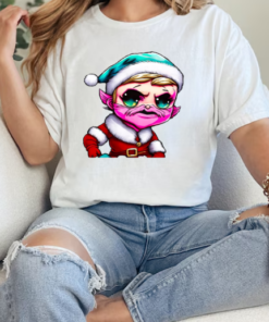 Cartoon Character with Santa Claus Hat and Pink Beard T-Shirt Classic Women's T-shirt