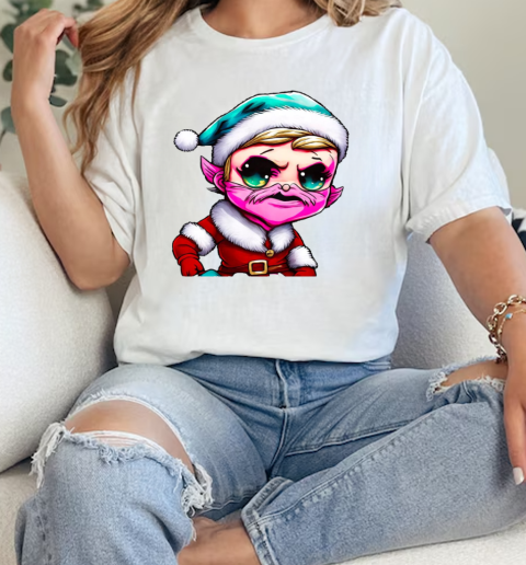 Cartoon Character with Santa Claus Hat and Pink Beard T-Shirt Classic Women's T-shirt