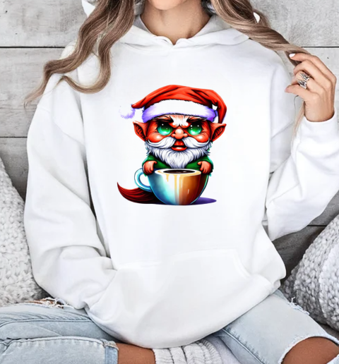 Cartoon Elf in Coffee Cup T-Shirt Unisex Hoodie