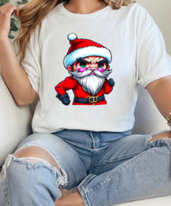 Cartoon Santa Claus Character with Angry Expression T-Shirt Classic Women's T-shirt