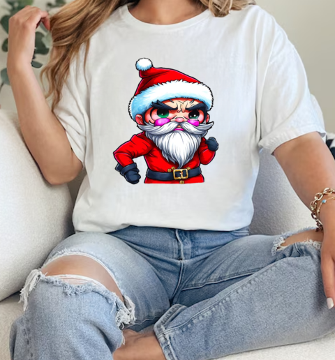 Cartoon Santa Claus Character with Angry Expression T-Shirt Classic Women's T-shirt