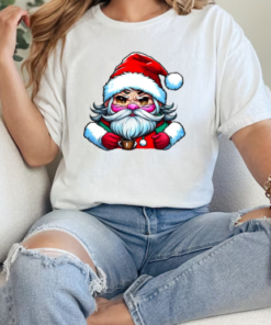 Cartoon Santa Claus holding a coffee cup T-Shirt Classic Women's T-shirt