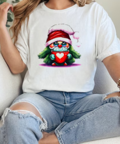 Cartoon Santa Claus with Coffee Mug T-Shirt Classic Women's T-shirt