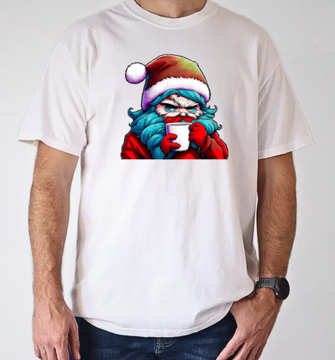 Cartoon Santa Claus with a Coffee Cup T-Shirt