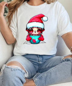 Cartoon character with santa hats and ornamented cup T-Shirt Classic Women's T-shirt